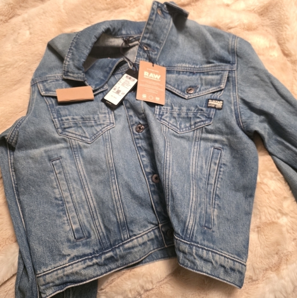 NWT! G-Star Raw, Oversized Jacket, Bright Valiant Denim,Sun Faded Air Force Blue - Picture 7 of 7